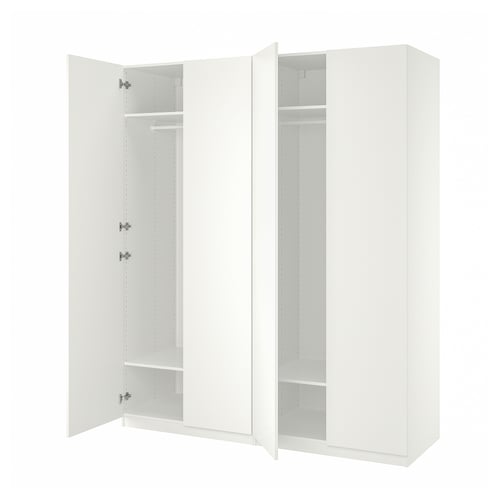 PAX / FORSAND دولاب ملابس, أبيض/أبيض, 200x60x236 سم