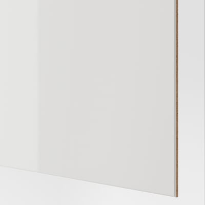PAX / HOKKSUND تشكيلة دولاب ملابس., أبيض/لامع رمادي فاتح, ‎150x66x236 سم‏