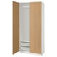 PAX / STORKLINTA تشكيلة دولاب ملابس., أبيض/شكل السنديان, ‎100x38x201 سم‏