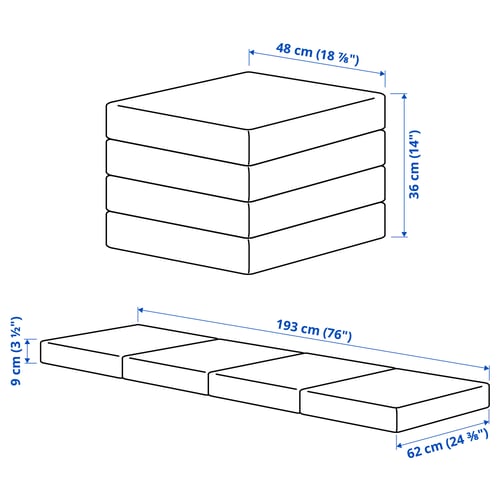 SLÄKT بوف/مرتبة، قابلة للطي, Vissle بيج/أخضر