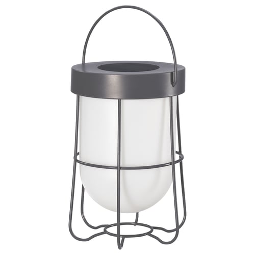 SOLVINDEN مصباح طاولة, طاقة شمسية/رمادي, 18 سم