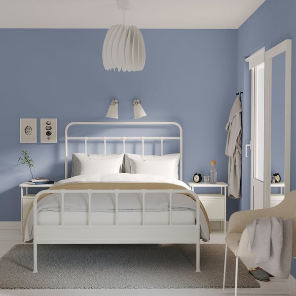 STJÄRNÖ / GRÅFJÄLLET أثاث غرفة نوم، طقم من 3, أبيض, 140x200 سم