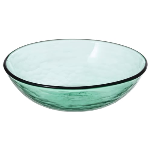 STRANDKRABBA سلطانية, زجاج/أخضر, 15 سم