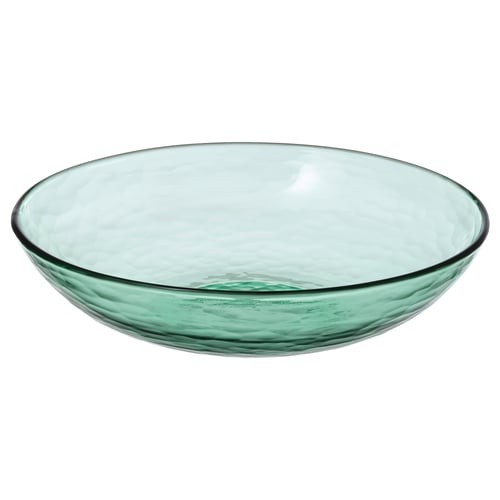STRANDKRABBA صحن عميق, زجاج/أخضر, 19 سم