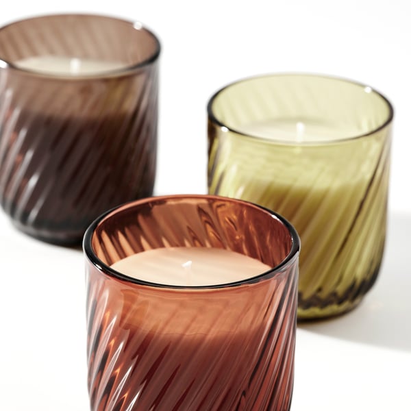 TÖRNFÅGEL شمعة معطرة في كأس, فانيلا ألوان منوعة, 20 س