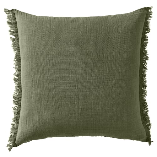 VALLKRASSING غطاء وسادة, رمادي-أخضر, 50x50 سم