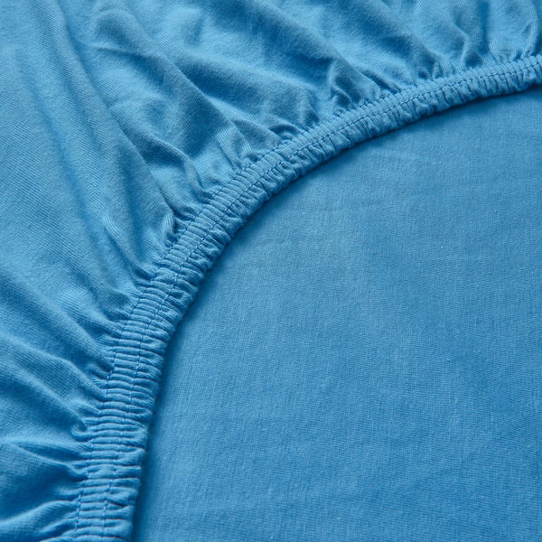 VÅRVIAL شرشف بمطاط, أزرق, 90x200 سم
