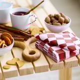 VINTERFINT مناديل ورقية, نقش كاروهات أبيض/أحمر, ‎33x33 سم‏