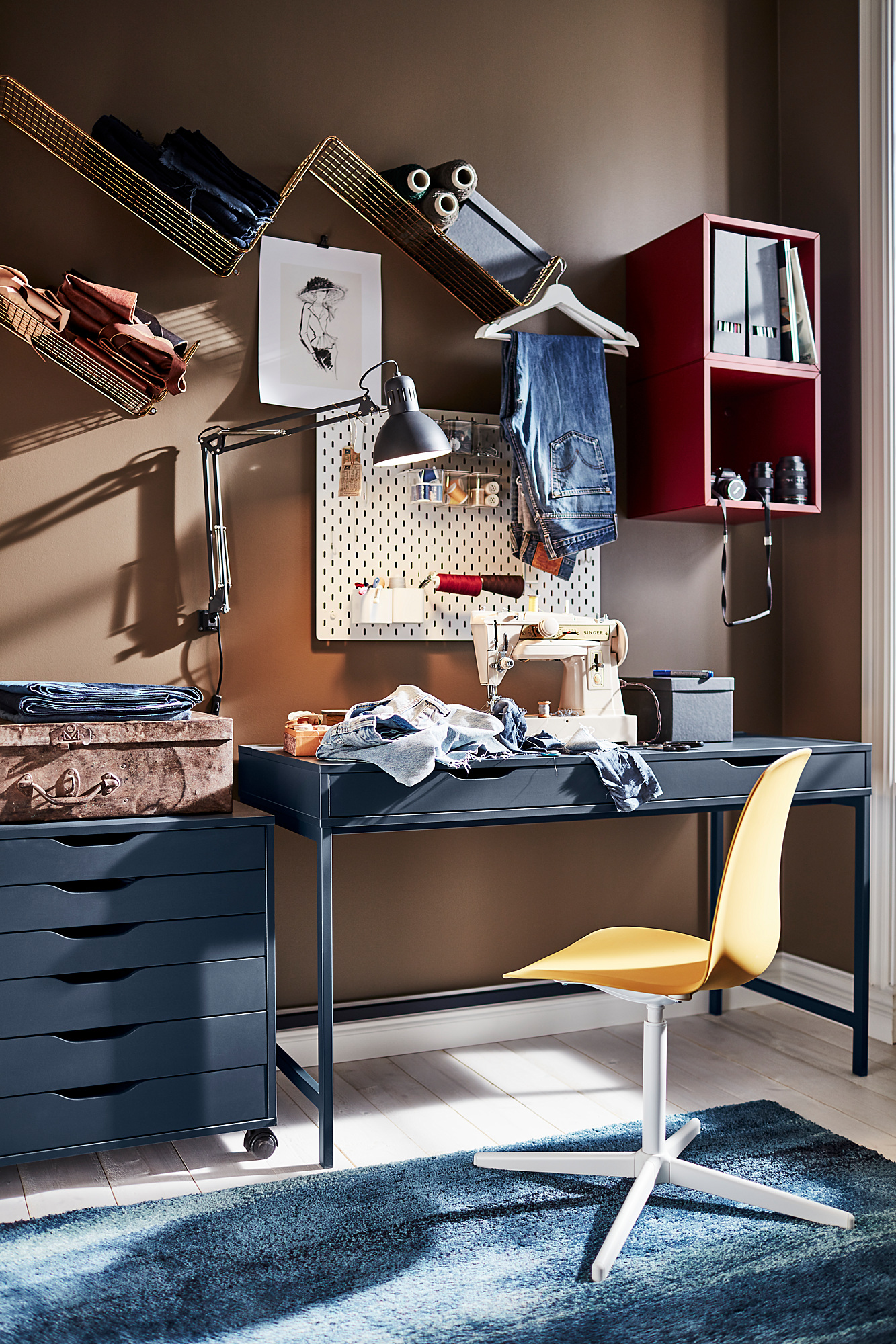 ALEX مكتب أزرق IKEA