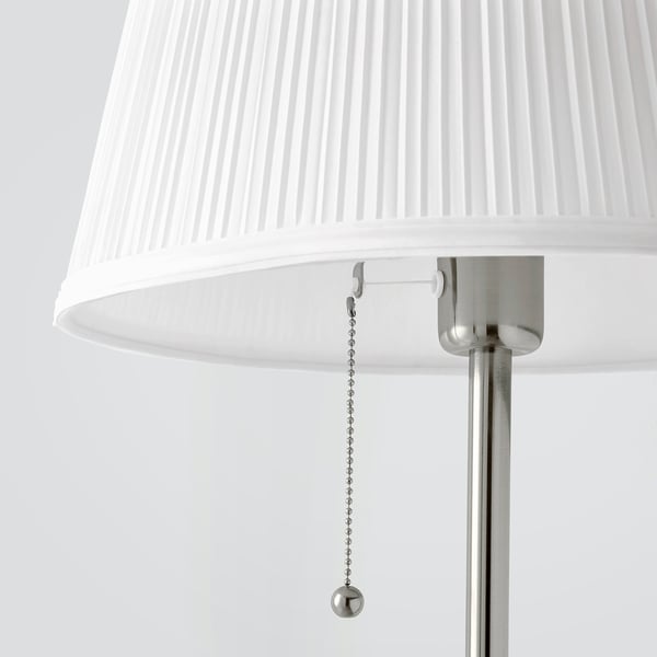 ÅRSTID Floor lamp, nickel-plated/white