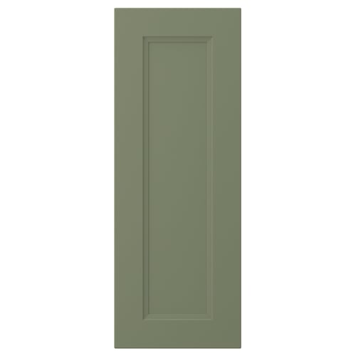 AXSTAD green cabinet door, matte finish, rectangular inset panel, fiberboard core, melamine and plastic foil coating.