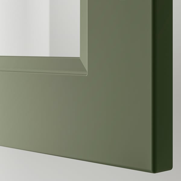AXSTAD Glass door, grey-green, 30x100 cm
