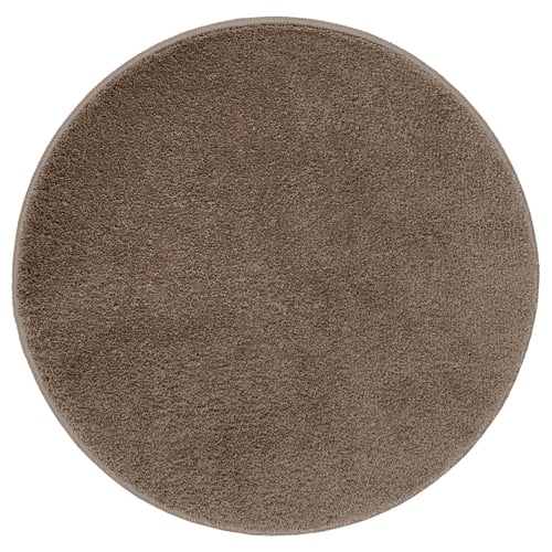 BACKMÅRA round bath mat, grey, soft recycled polyester, non-slip latex backing.