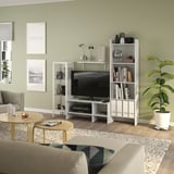 BAGGEBO TV storage combination, white, 174x35x160 cm
