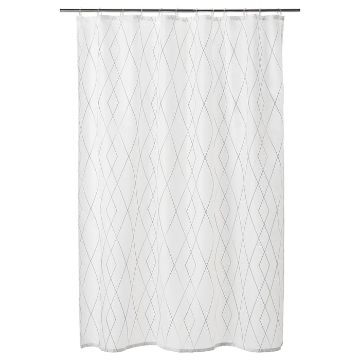 BASTSJÖN Shower curtain white yellow/lilac IKEA