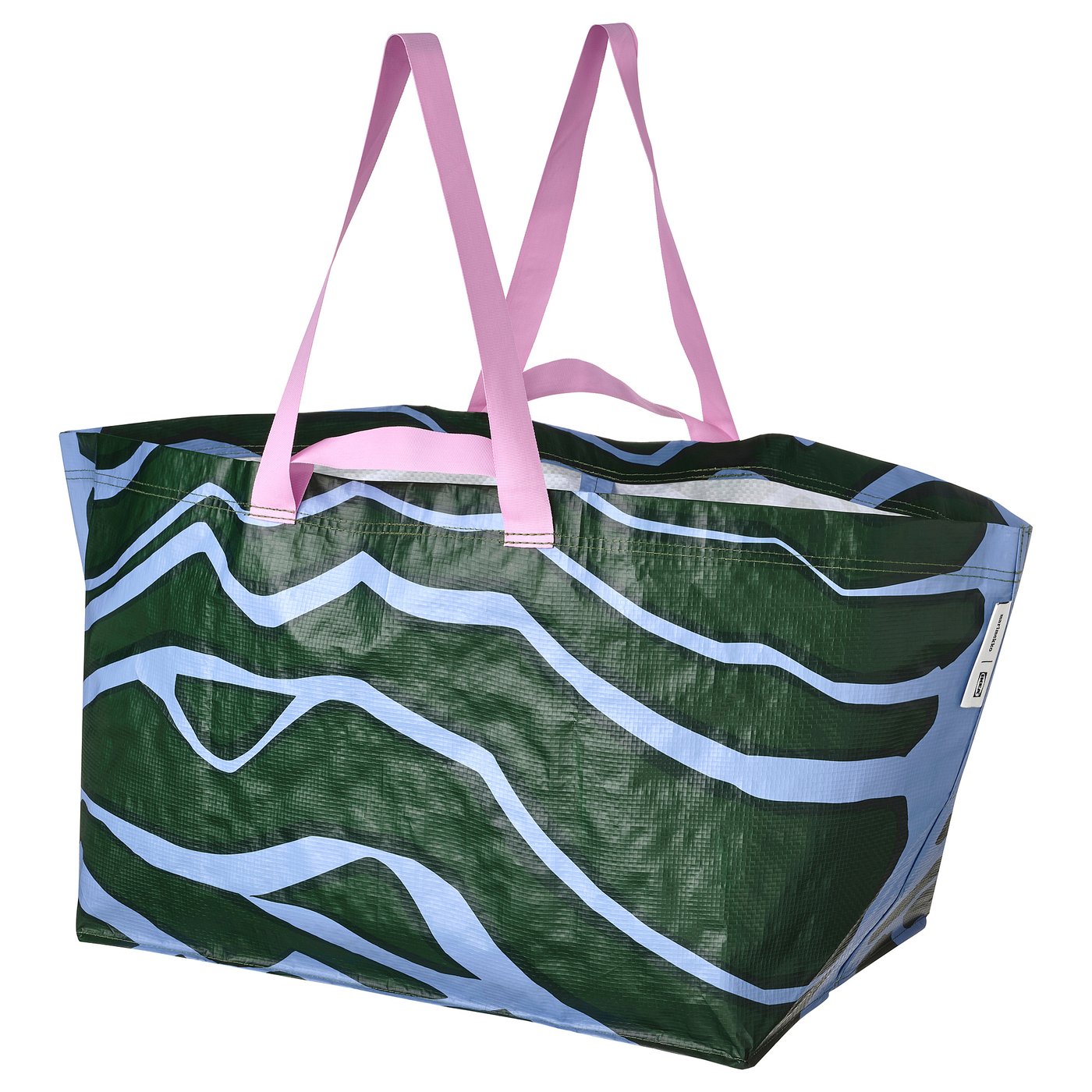 BASTUA Carrier bag, large, blue/green, 55x37x35 cm/71 l IKEA