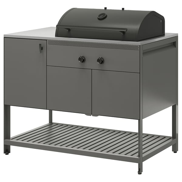 BÅTSKÄR Charcoal barbecue, outdoor/dark grey, 120x60 cm