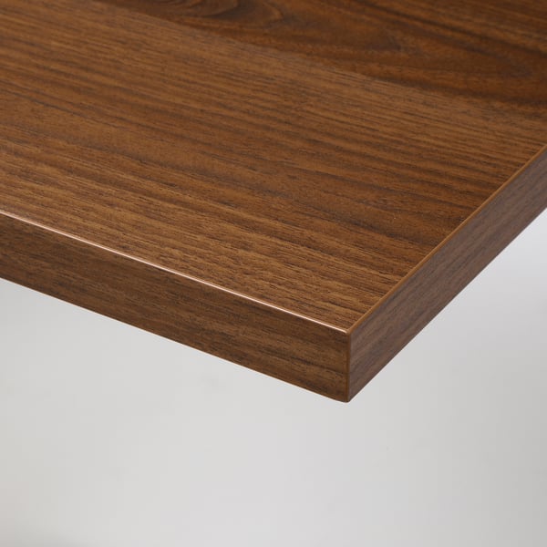 BERGSHULT / GRANHULT Wall shelf, walnut effect/nickel-plated, 80x30 cm