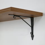 BERGSHULT / KROKSHULT Wall shelf, walnut effect/anthracite, 80x30 cm