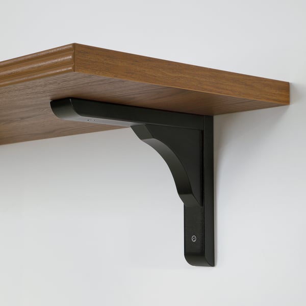 BERGSHULT / RAMSHULT Wall shelf, walnut effect/black, 80x30 cm