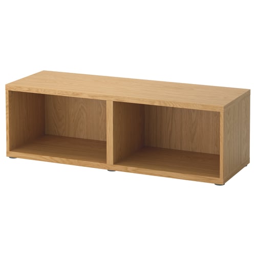 Wooden light brown rectangular shelf, spacious compartments, simple design.