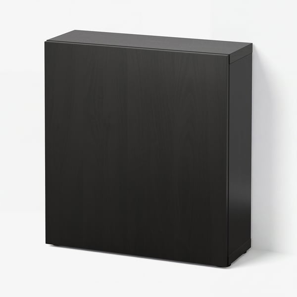 BESTÅ Shelf unit with door, black-brown/Lappviken black-brown, 60x22x64 cm