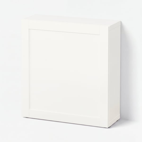 BESTÅ Shelf unit with door, white/Hanviken white, 60x22x64 cm