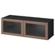 BESTÅ Shelf unit with doors, black-brown/Sindvik light grey-brown, 120x42x38 cm