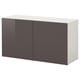 BESTÅ storage unit, white top and dark grey doors, rectangular shape.