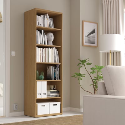 BESTÅ Shelving unit, with 5 shelves/oak effect, 60x40x193 cm