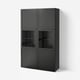 BESTÅ Storage combination w glass doors, black-brown Hanviken/Sindvik black-brown clear glass, 120x42x193 cm