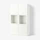 BESTÅ Storage combination w glass doors, white/Förvaltare white, 120x42x193 cm