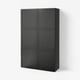 BESTÅ Storage combination with doors, black-brown/Hanviken black-brown, 120x42x193 cm