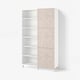 BESTÅ Storage combination with doors, white Bergsviken/beige marble effect, 120x42x202 cm