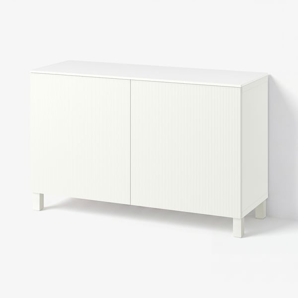 BESTÅ Storage combination with doors, white/Förvaltare white, 120x42x75 cm
