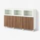 BESTÅ Storage combination with doors, white Lappviken/brown walnut effect, 180x42x112 cm