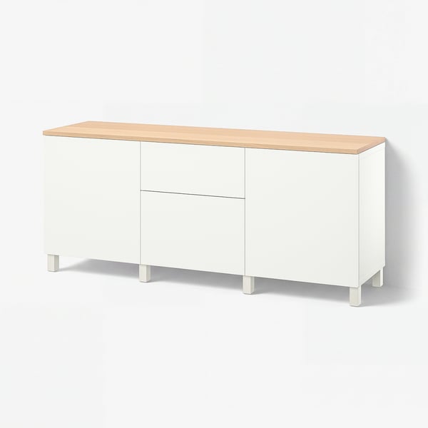 BESTÅ Storage combination with drawers, white/Lappviken/Stubbarp white, 180x42x76 cm