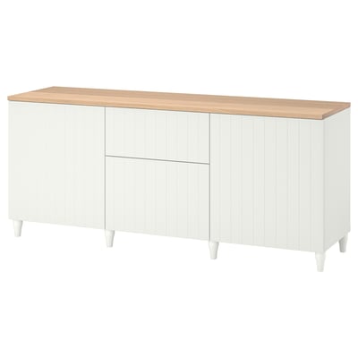 BESTÅ Storage combination with drawers, white/Sutterviken/Kabbarp white, 180x42x76 cm