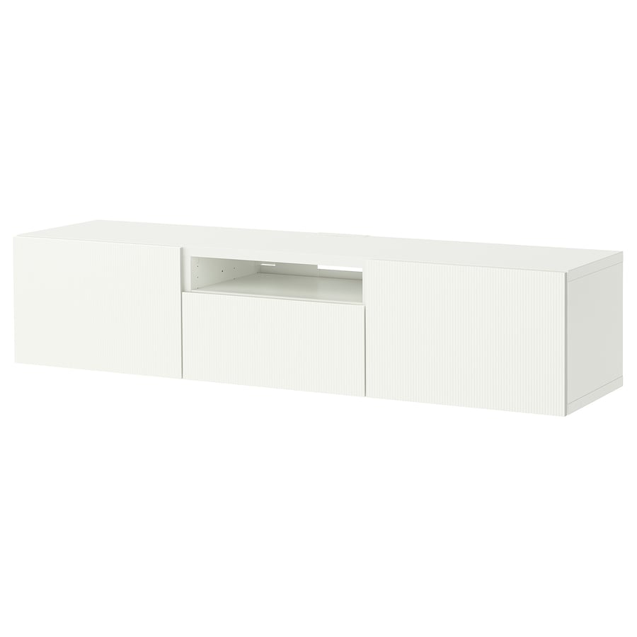 BESTÅ TV bench, white/Förvaltare white, 180x42x39 cm - IKEA