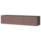 BESTÅ TV bench with doors, black-brown/Hjortviken brown, 180x42x38 cm