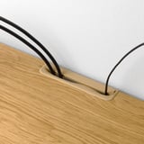 BESTÅ TV bench with drawers, oak effect/Selsviken high-gloss/white, 120x42x48 cm