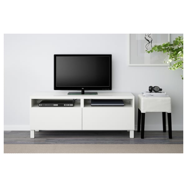 BESTÅ TV bench with drawers - white/Lappviken/Stubbarp white - IKEA