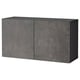 BESTÅ Wall-mounted cabinet combination, black-brown Kallviken/dark grey concrete effect, 120x42x64 cm