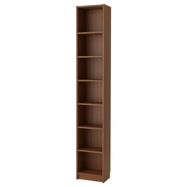 BILLY Bookcase, brown ash veneer, 40x28x237 cm IKEA