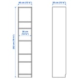 BILLY Bookcase, white, 40x39x202 cm