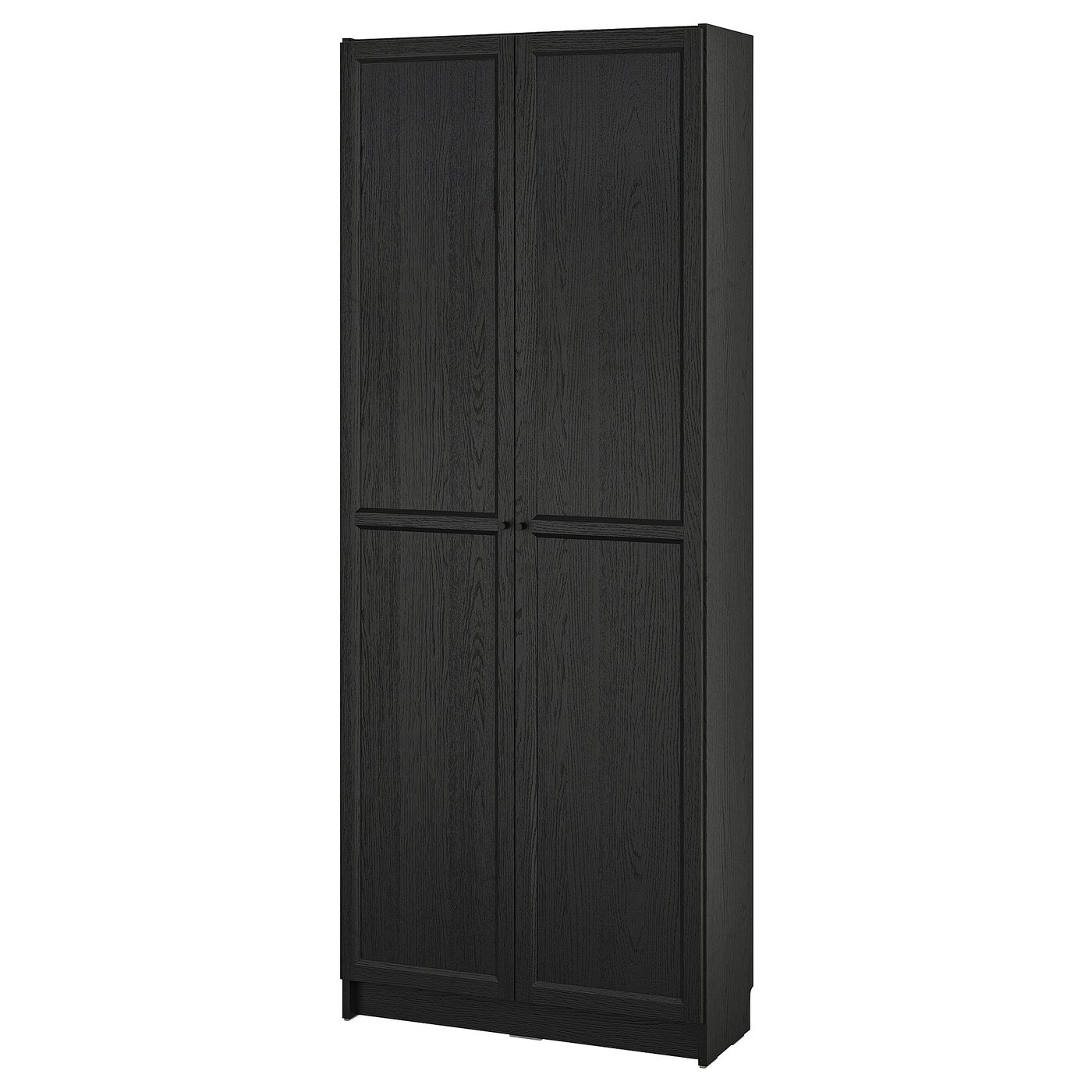 BILLY Bookcase with doors black oak effect IKEA
