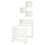 BILLY / EKET Bookcase comb w foldable table, white, 80x106 cm