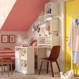 BILLY / EKET Bookcase comb w foldable table, white, 80x106 cm