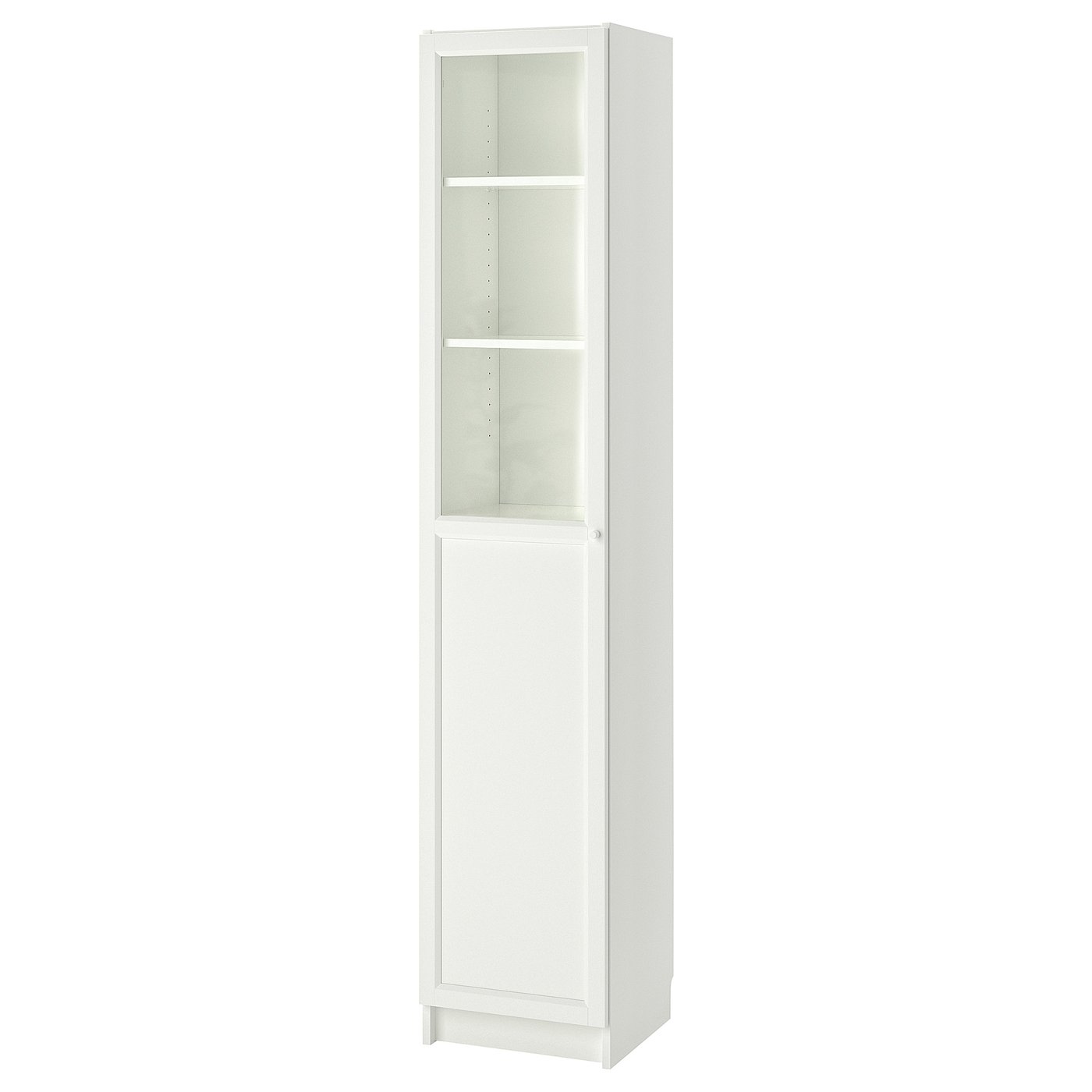 BILLY / OXBERG Bookcase with panel/glass door white/glass IKEA