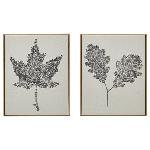 BLODFLÄDER Picture, black leaves, 40x50 cm